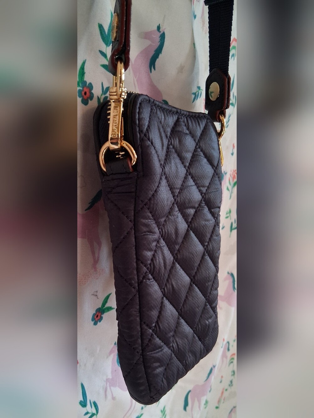 NWOT MZ Wallace Crosby Micro Navy Plush Quilt Casual Everyday Mini Purse Bag - Picture 6 of 13
